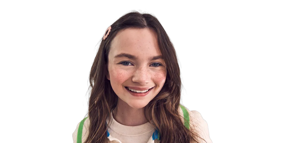 Smiling teen with braces